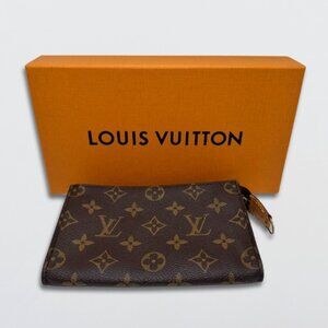 Louis Vuitton Cosmetic Bucket Petit Purse Wallet Monogram Canvas Coated Brown